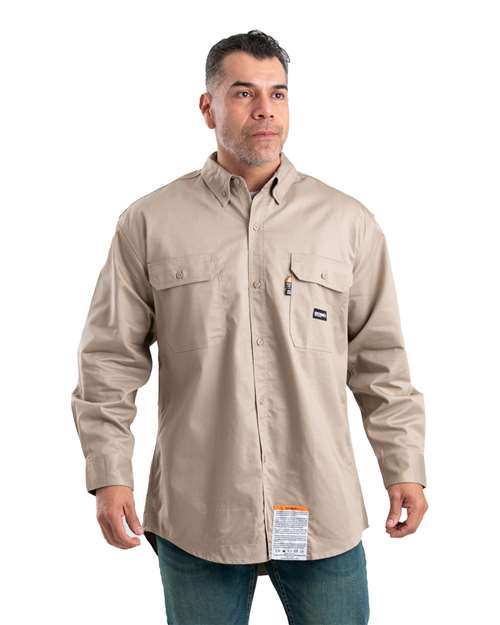 Men's Tall Flame-Resistant Button Down Work Shirt – On Model