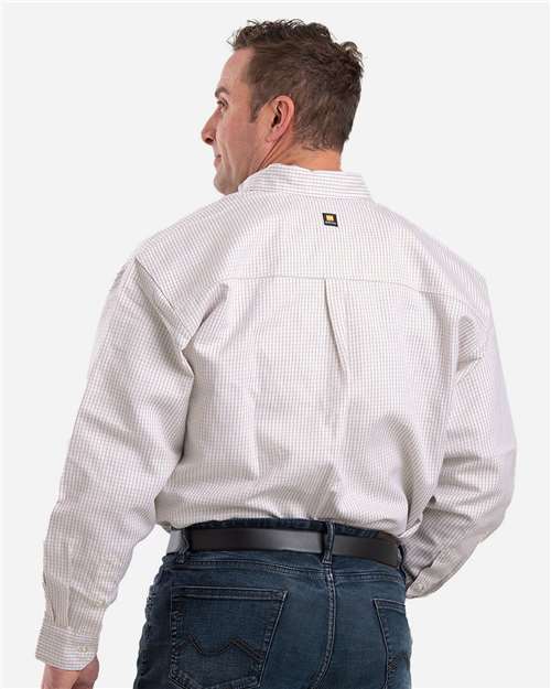 Men's Tall Flame-Resistant Down Plaid Work Shirt – On Model – Back