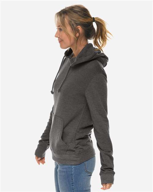 Unisex French Terry Hoodie Sweatshirt – On Model – Side