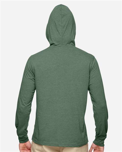 Unisex Eco Jersey Pullover Hooded Long Sleeve T-Shirt – On Model – Back