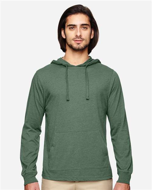 Unisex Eco Jersey Pullover Hooded Long Sleeve T-Shirt