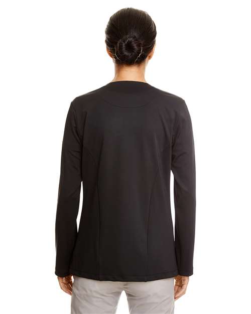 Women's Perfect Fit™ Draped Open Cardigan Blazer – On Model – Back