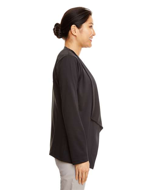 Women's Perfect Fit™ Draped Open Cardigan Blazer – On Model – Side