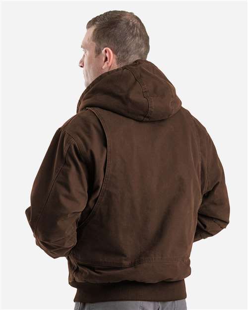 Men's Highland Flex180® Washed Duck Hooded Work Jacket – On Model – Back