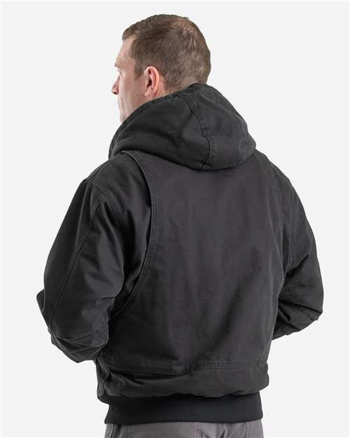 Men's Highland Flex180® Washed Duck Hooded Work Jacket – On Model – Back