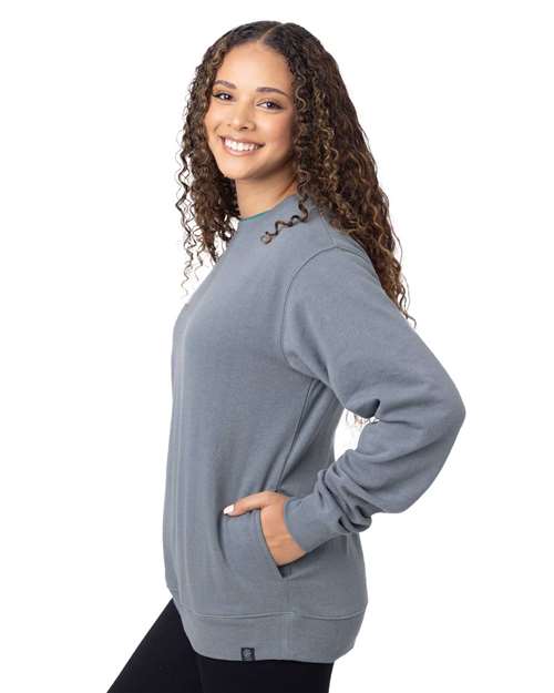 Unisex Reclaimist Fiber Crewneck Sweatshirt – On Model – Side