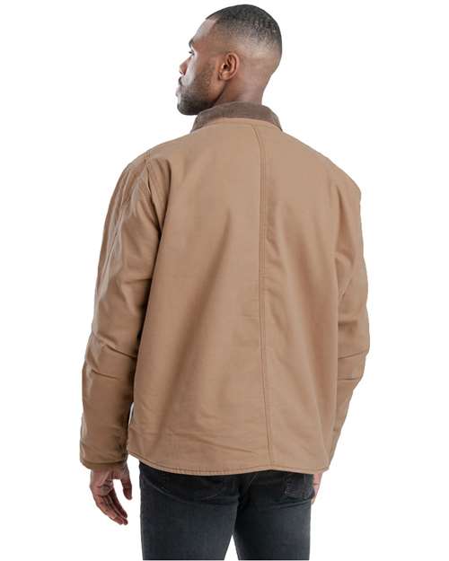 Men's Tall Vintage Washed Sherpa-Lined Work Jacket – On Model – Back