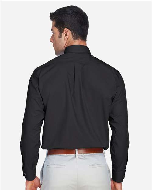 Men's Tall Crown Collection® Broadcloth Woven Dress Shirt – On Model – Back