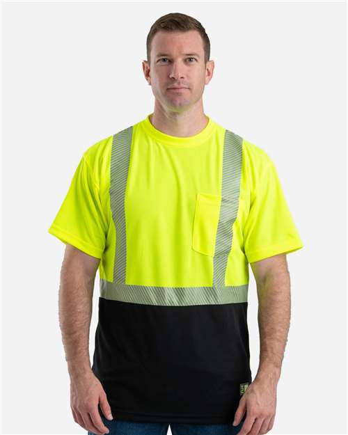 Men's Hi-Vis Class 2 Color Blocked Pocket T-Shirt