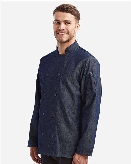 Unisex Denim Chef's Jacket – On Model – Side