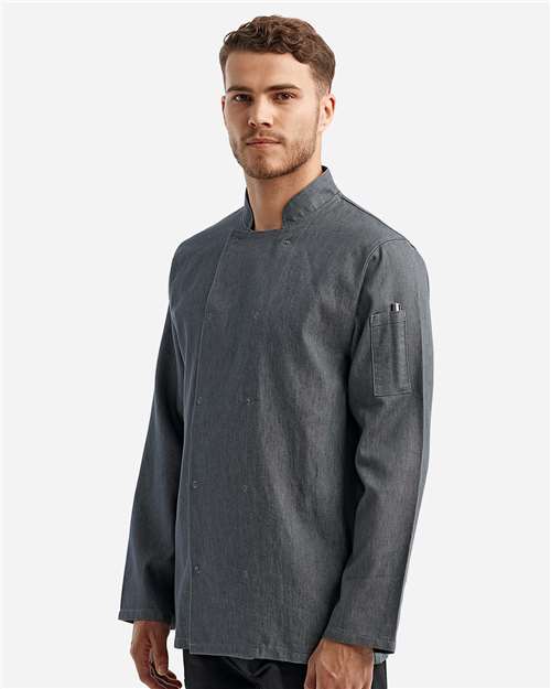 Unisex Denim Chef's Jacket – On Model – Side