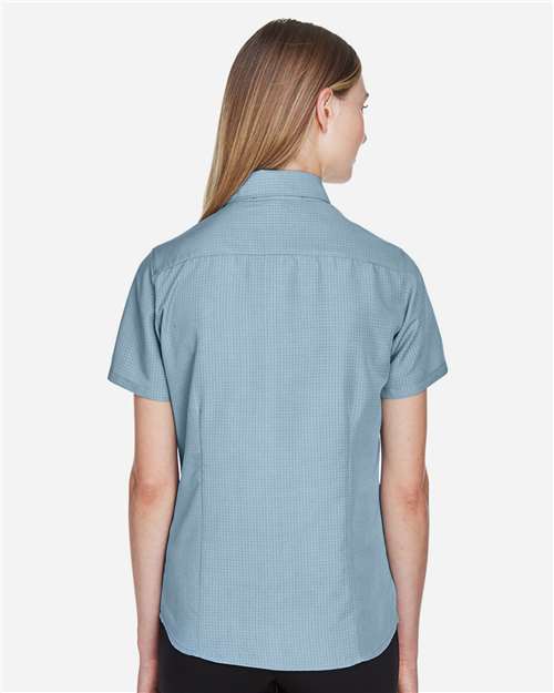Women's Barbados Textured Camp Shirt – On Model – Back