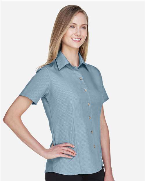 Women's Barbados Textured Camp Shirt – On Model – Side