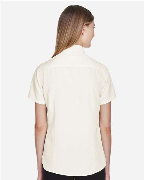 Women's Barbados Textured Camp Shirt – On Model – Back