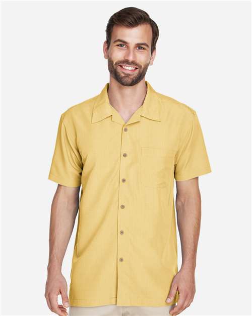 Men's Barbados Textured Camp Shirt – On Model