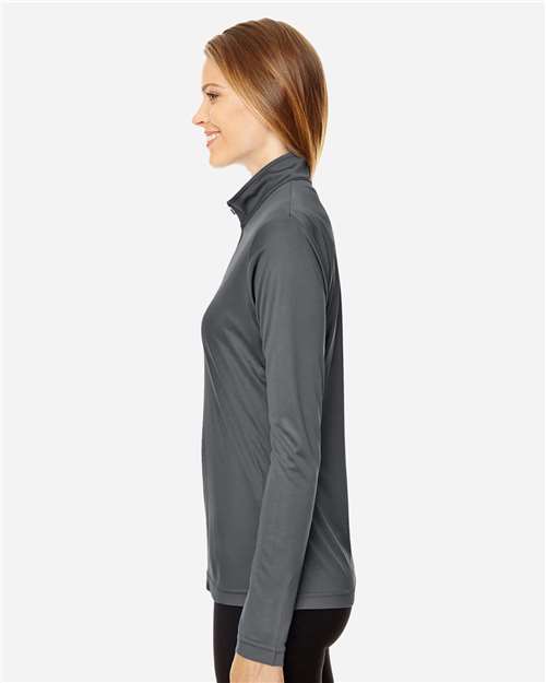 Women's Zone Performance Quarter-Zip Pullover – On Model – Side