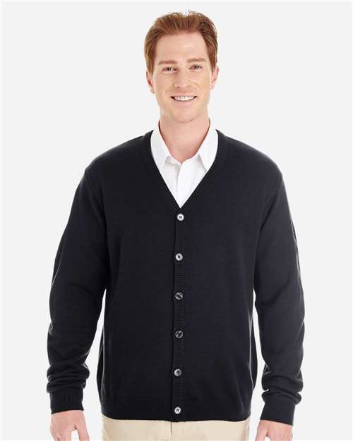 Men's Pilbloc™ V-Neck Button Cardigan Sweater – On Model