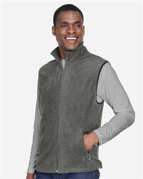 Unisex Fleece Full-Zip Vest – On Model – Side