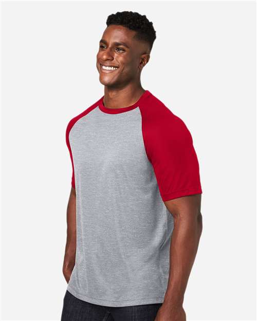 Unisex Zone Colorblock Raglan T-Shirt – On Model – Side