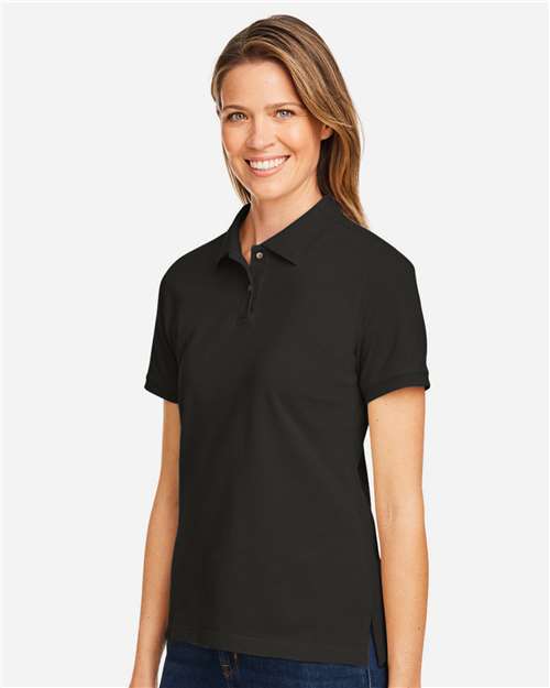 Women's Cotton Polo – On Model – Side