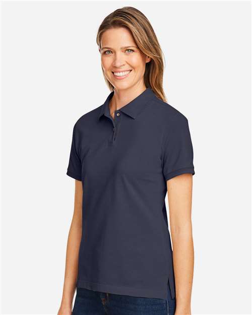 Women's Cotton Polo – On Model – Side