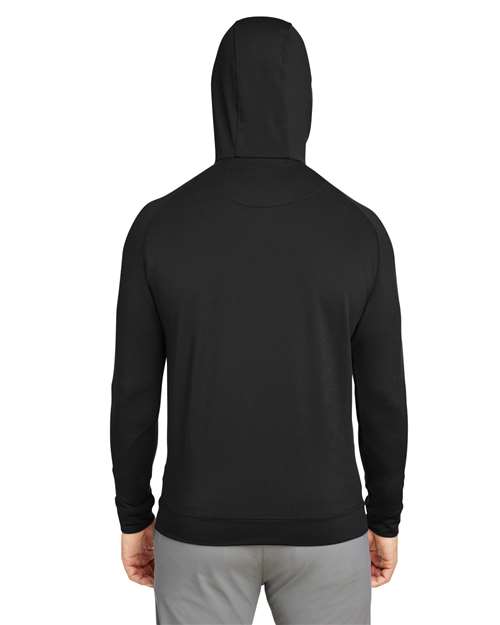 Unisex Vandyke Quarter-Zip Hooded Pullover – On Model – Back
