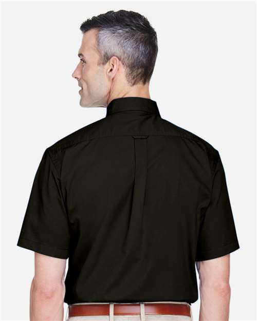 Men's Easy Blend™ Twill Dress Shirt with Stain-Release – On Model – Back