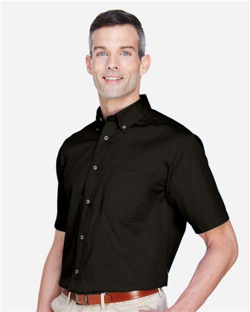 Men's Easy Blend™ Twill Dress Shirt with Stain-Release – On Model – Side