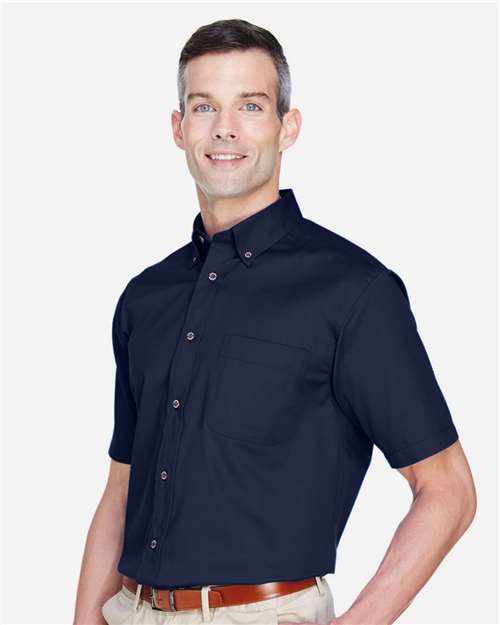 Men's Easy Blend™ Twill Dress Shirt with Stain-Release – On Model – Side