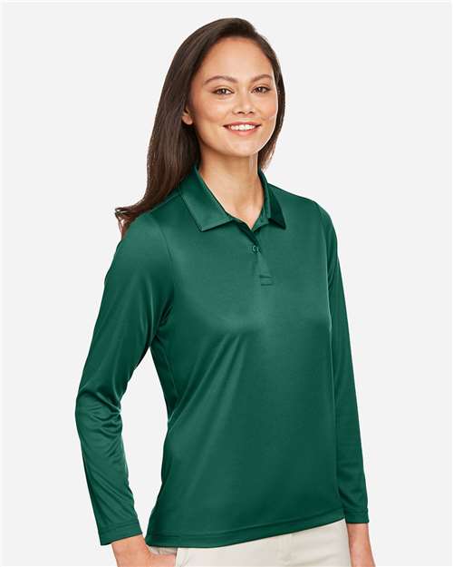 Women's Zone Performance Long Sleeve Polo – On Model – Side