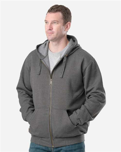 Men's Heritage Full-Zip Hooded Sweatshirt – On Model – Side