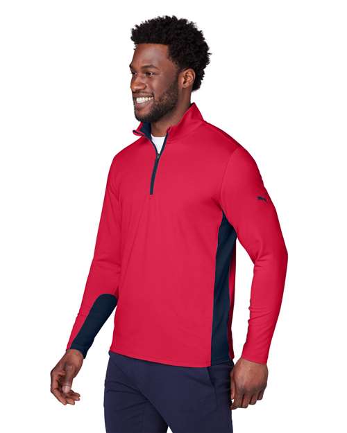 Men's Gamer Golf Quarter-Zip Pullover – On Model – Side