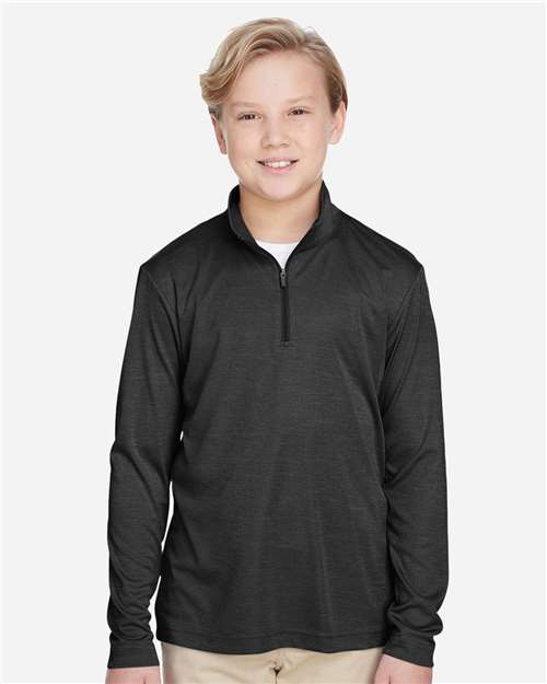 Youth Zone Sonic Heather Performance Quarter-Zip Pullover