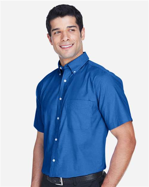 Men's Oxford Short Sleeve with Stain-Release – On Model – Side