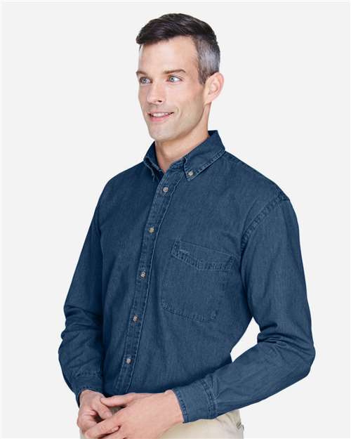 Men's Denim Shirt – On Model – Side