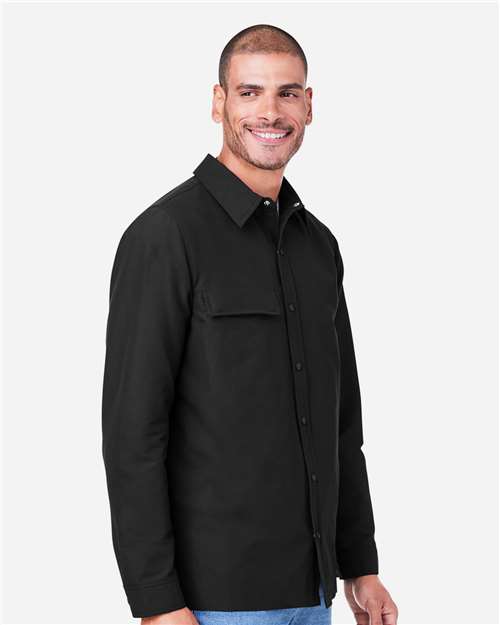 Unisex Flex Twill Overshirt Jacket – On Model – Side