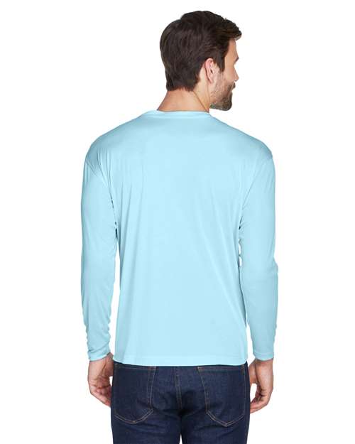 Men's Cool & Dry Sport Long Sleeve Performance Interlock T-Shirt – On Model – Back