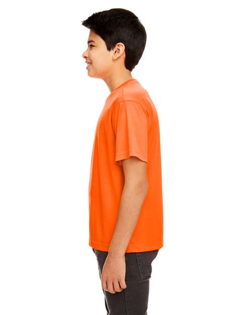 Youth Cool & Dry Sport Performance Interlock T-shirt – On Model – Side