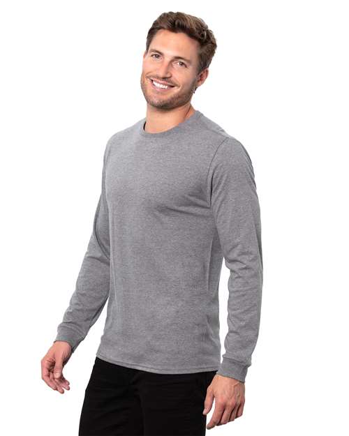 Unisex Epic CVC Long Sleeve T-Shirt – On Model – Side