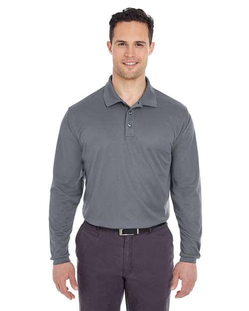 Men's Cool & Dry Long Sleeve Mesh Piqué Polo