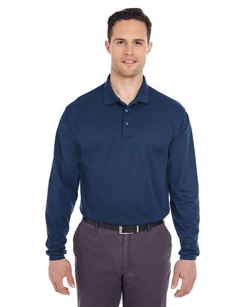 Men's Cool & Dry Long Sleeve Mesh Piqué Polo