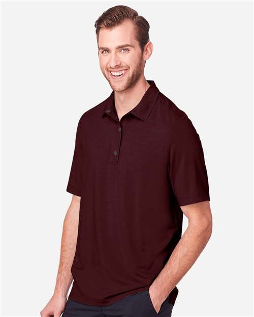 Men's JAQ Snap-Up Stretch Performance Polo – On Model – Side