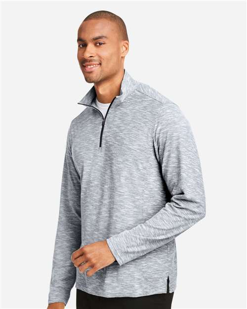 Men's Eclipse Jacquard Quarter-Zip Pullover – On Model – Side