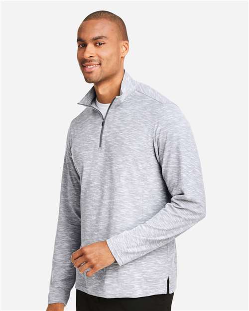 Men's Eclipse Jacquard Quarter-Zip Pullover – On Model – Side