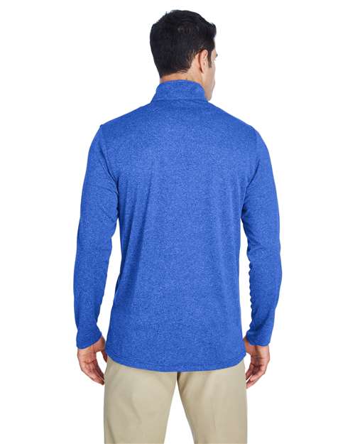 Men's Cool & Dry Heathered Performance Quarter-Zip Pullover – On Model – Back
