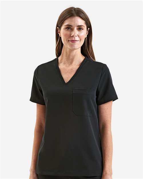 Women's Limitless V-Neck Stretch Scrub Top – On Model