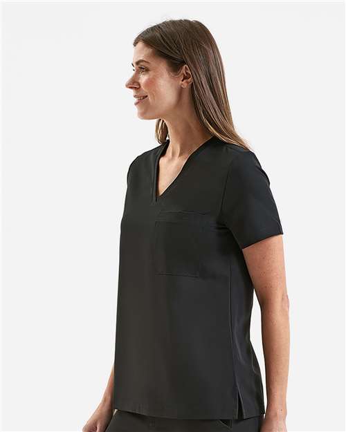 Women's Limitless V-Neck Stretch Scrub Top – On Model – Side