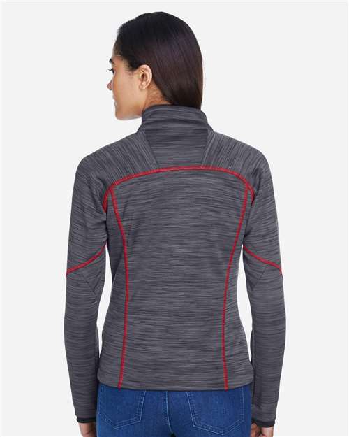 Women's Flux Mélange Bonded Fleece Jacket – On Model – Back