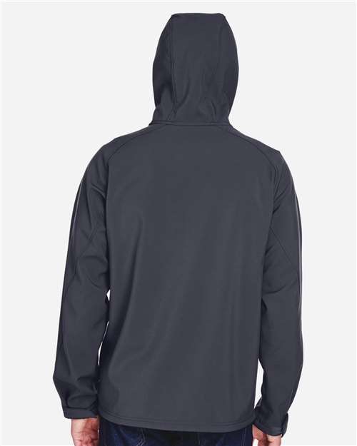 Men's Prospect Two-Layer Fleece Bonded Soft Shell Hooded Jacket – On Model – Back
