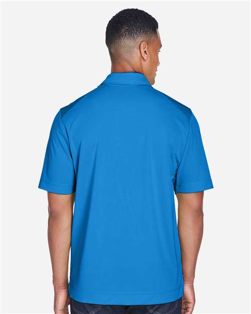 Men's Recycled Polyester Performance Pique Polo – On Model – Back
